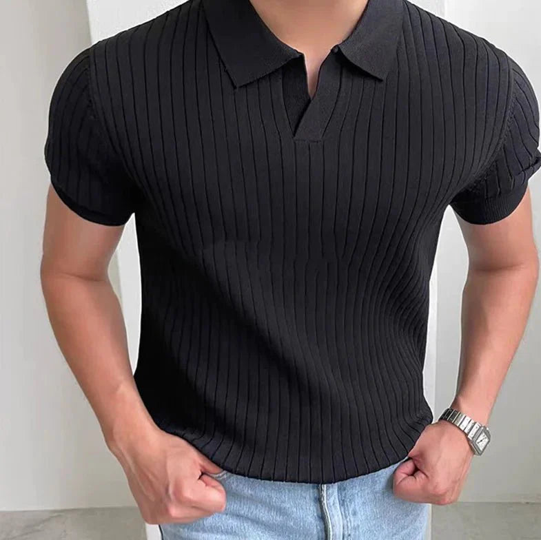 Camisa Polo Vertical Élégance