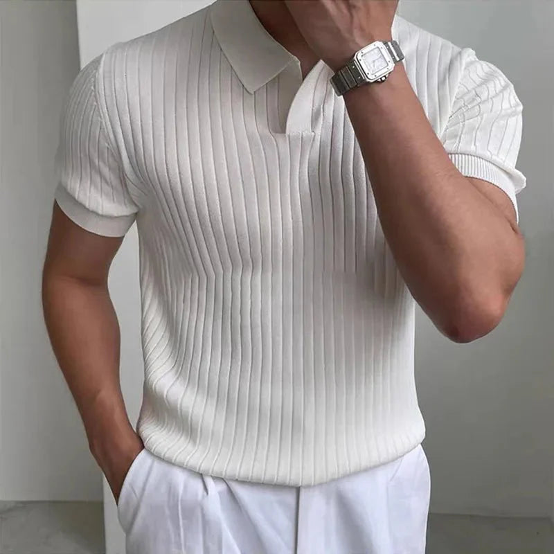 Camisa Polo Vertical Élégance