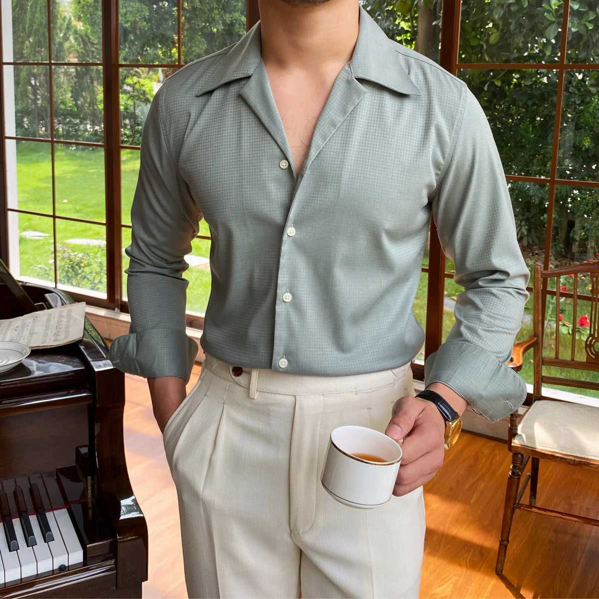 Camisa Windsor Sage