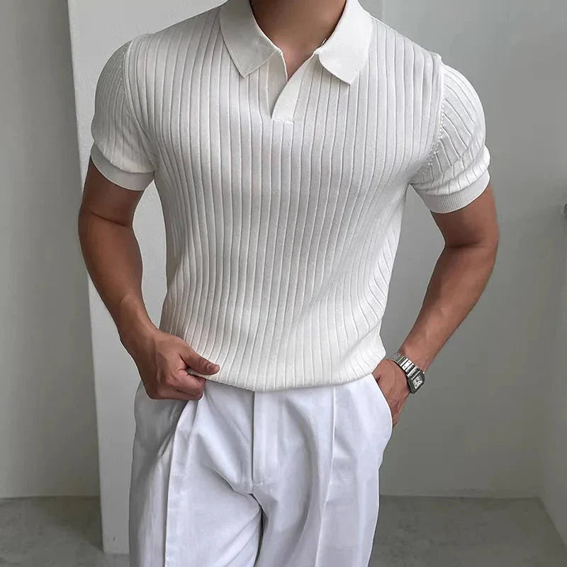 Camisa Polo Vertical Élégance